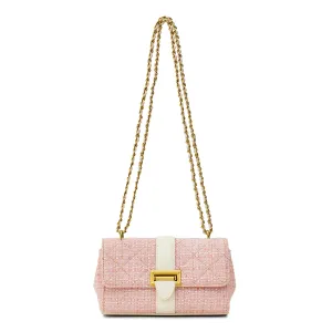 Miraggio Estelle Crossbody/Shoulder Bag with Convertible Sling (Tweed Pink)