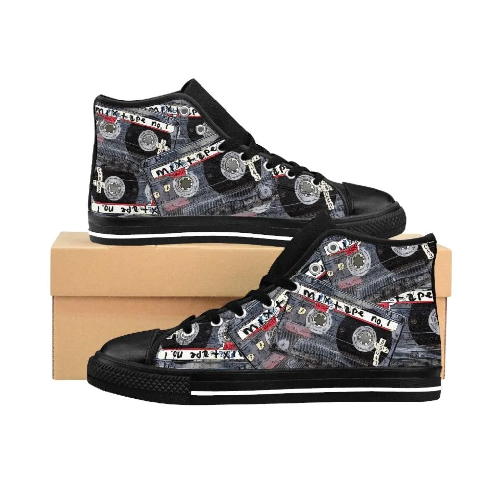 Mixtape Edition Custom High-top Canvas Shoes, Women's Chuck Taylor Sneakers, Unique Design, Custom Print, Stylish Footwear