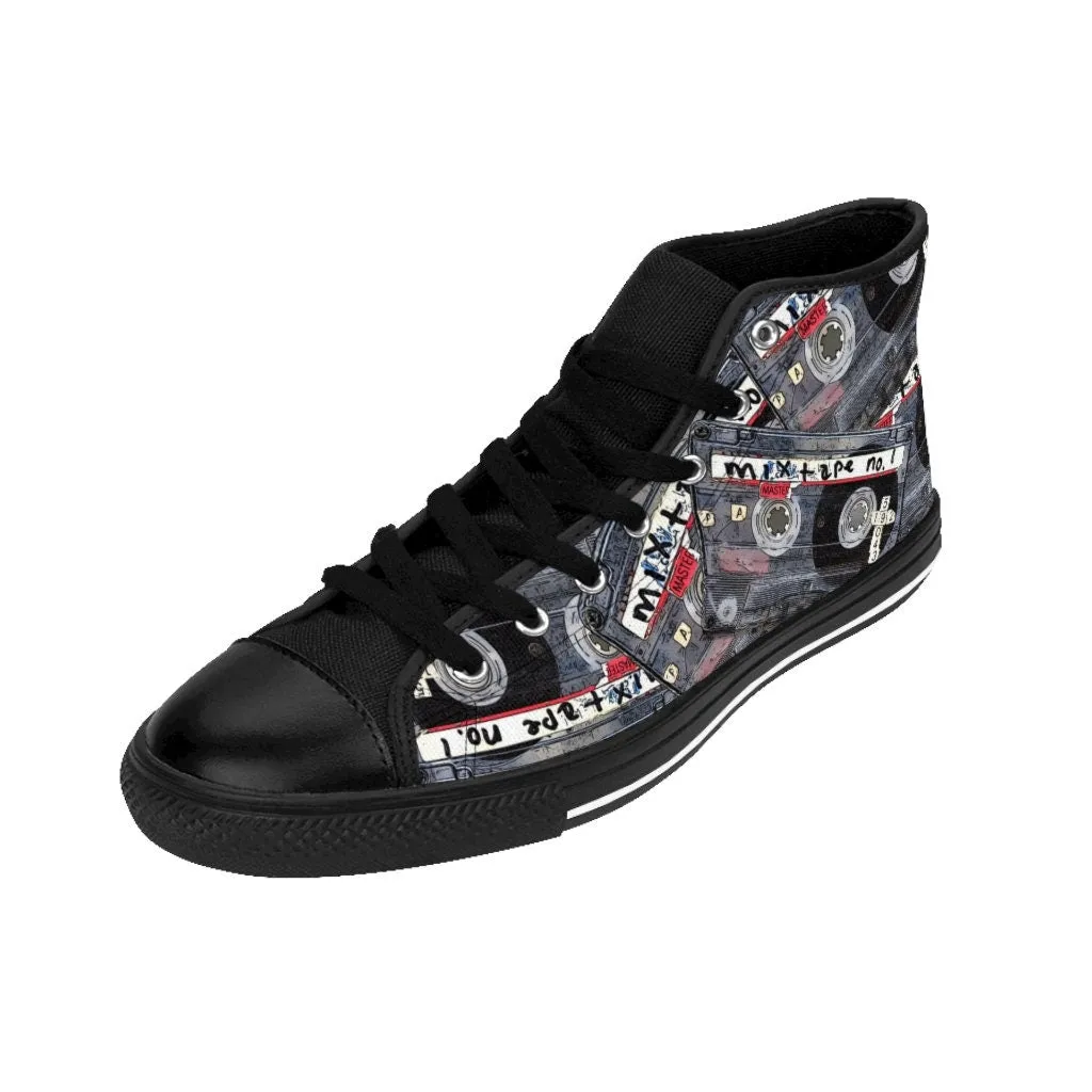 Mixtape Edition Custom High-top Canvas Shoes, Women's Chuck Taylor Sneakers, Unique Design, Custom Print, Stylish Footwear