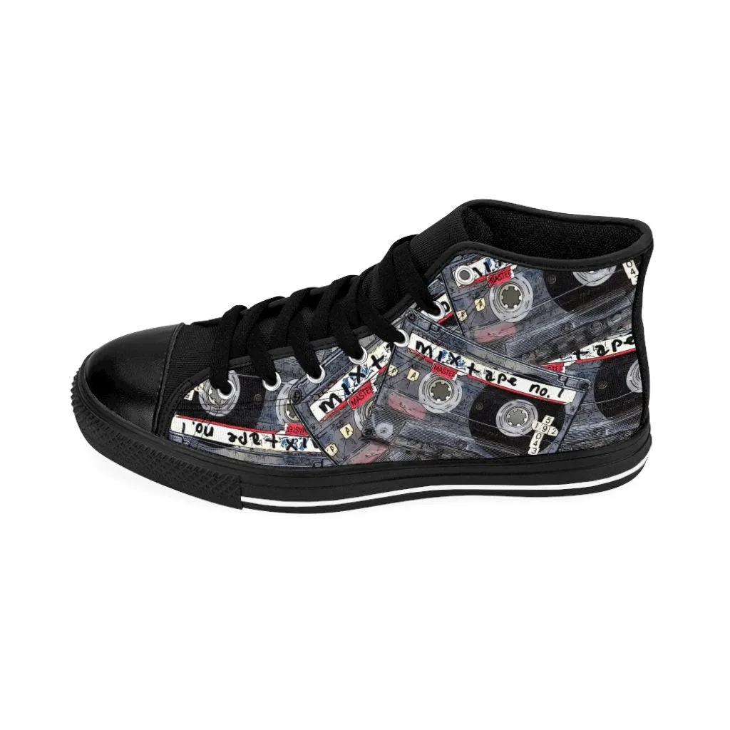 Mixtape Edition Custom High-top Canvas Shoes, Women's Chuck Taylor Sneakers, Unique Design, Custom Print, Stylish Footwear