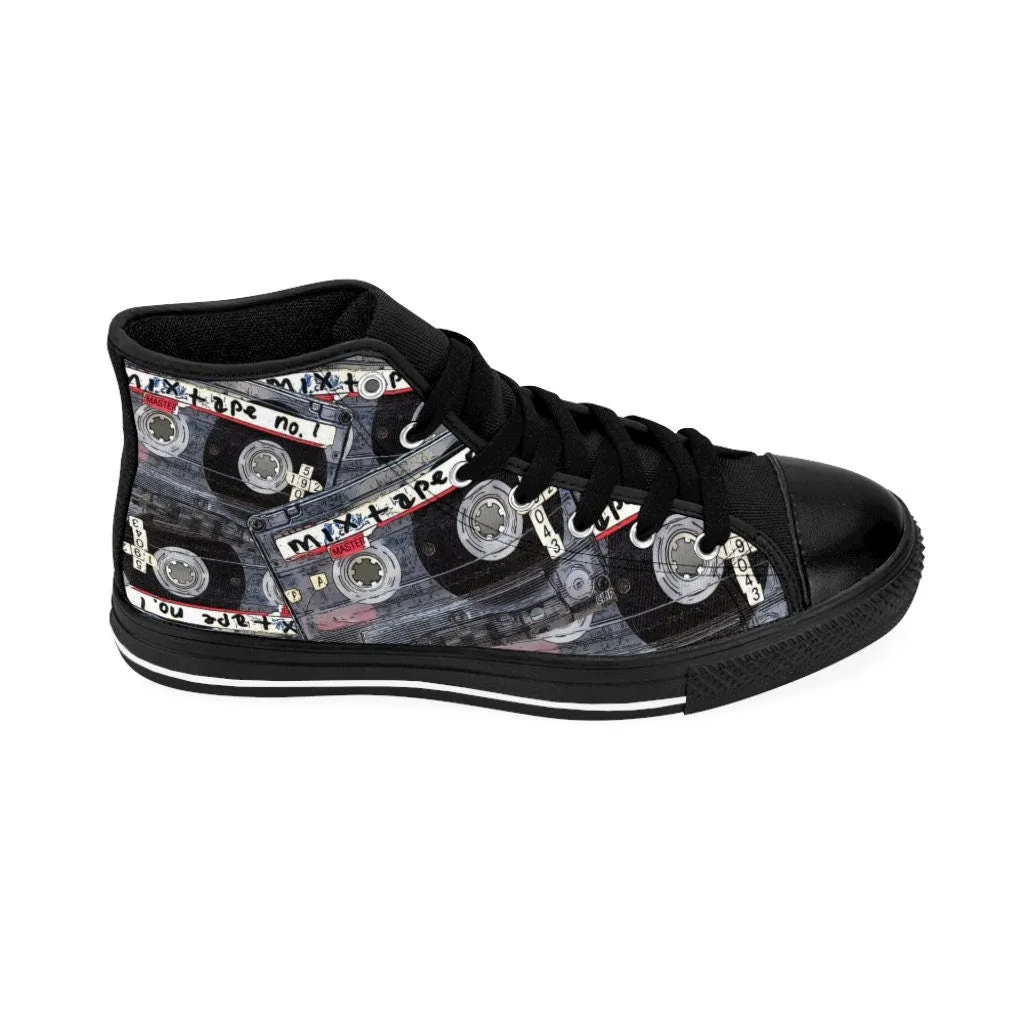 Mixtape Edition Custom High-top Canvas Shoes, Women's Chuck Taylor Sneakers, Unique Design, Custom Print, Stylish Footwear