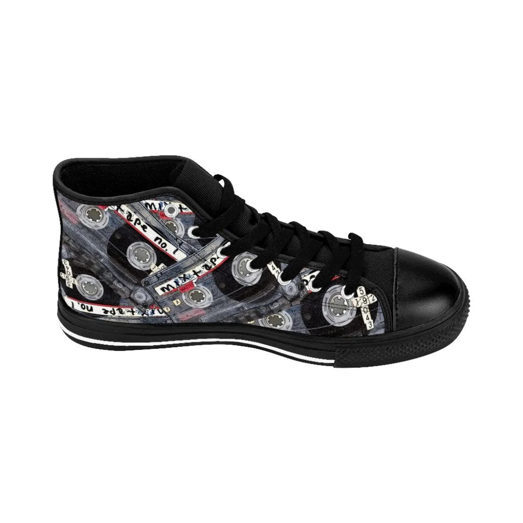 Mixtape Edition Custom High-top Canvas Shoes, Women's Chuck Taylor Sneakers, Unique Design, Custom Print, Stylish Footwear