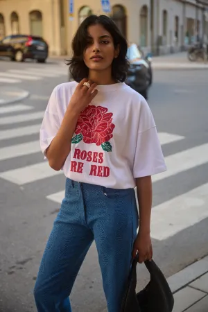 MOODS T-SHIRT ROSES WHITE