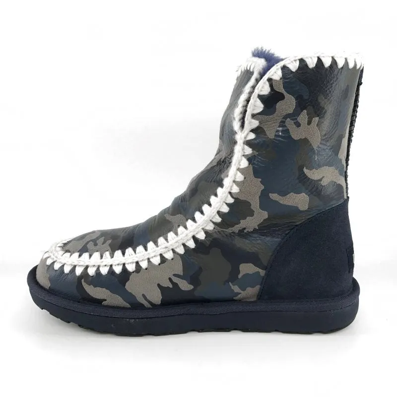 MUBO UGG Women Boots Classic Mimi Navy Camouflage