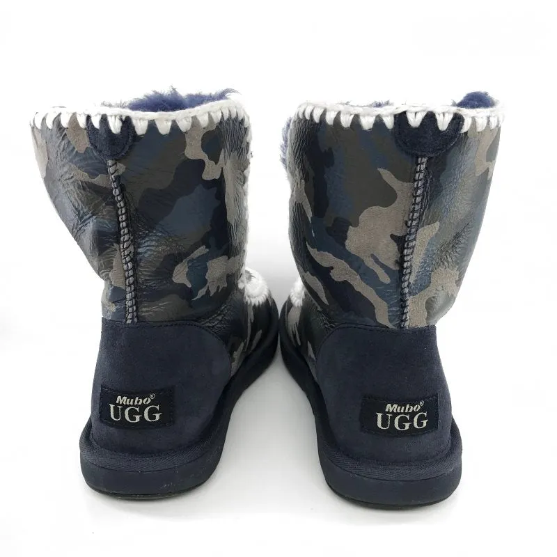 MUBO UGG Women Boots Classic Mimi Navy Camouflage