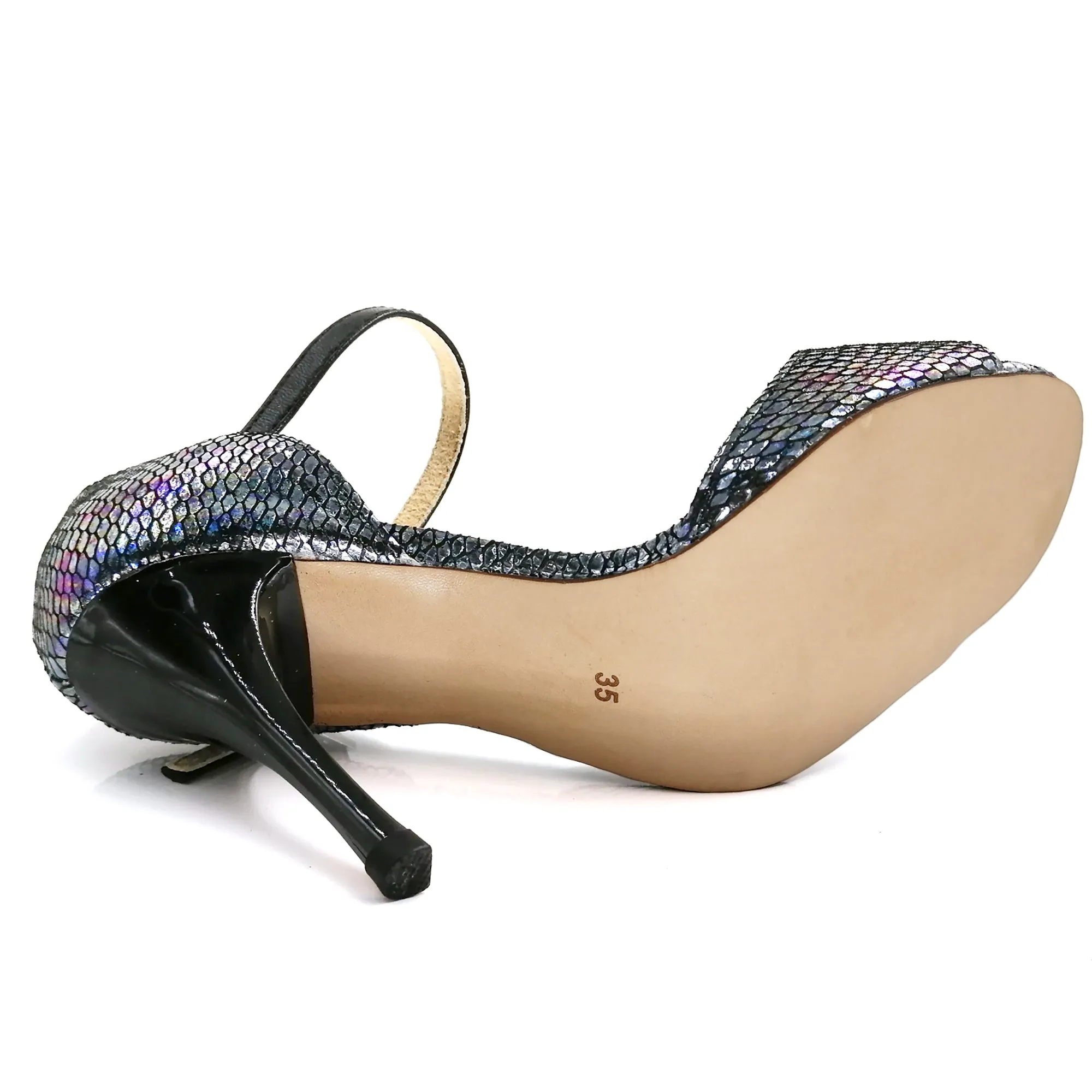 Multicolored Leather High Heel Argentine Tango Shoes Women's - Pro Dancer PD-9001F