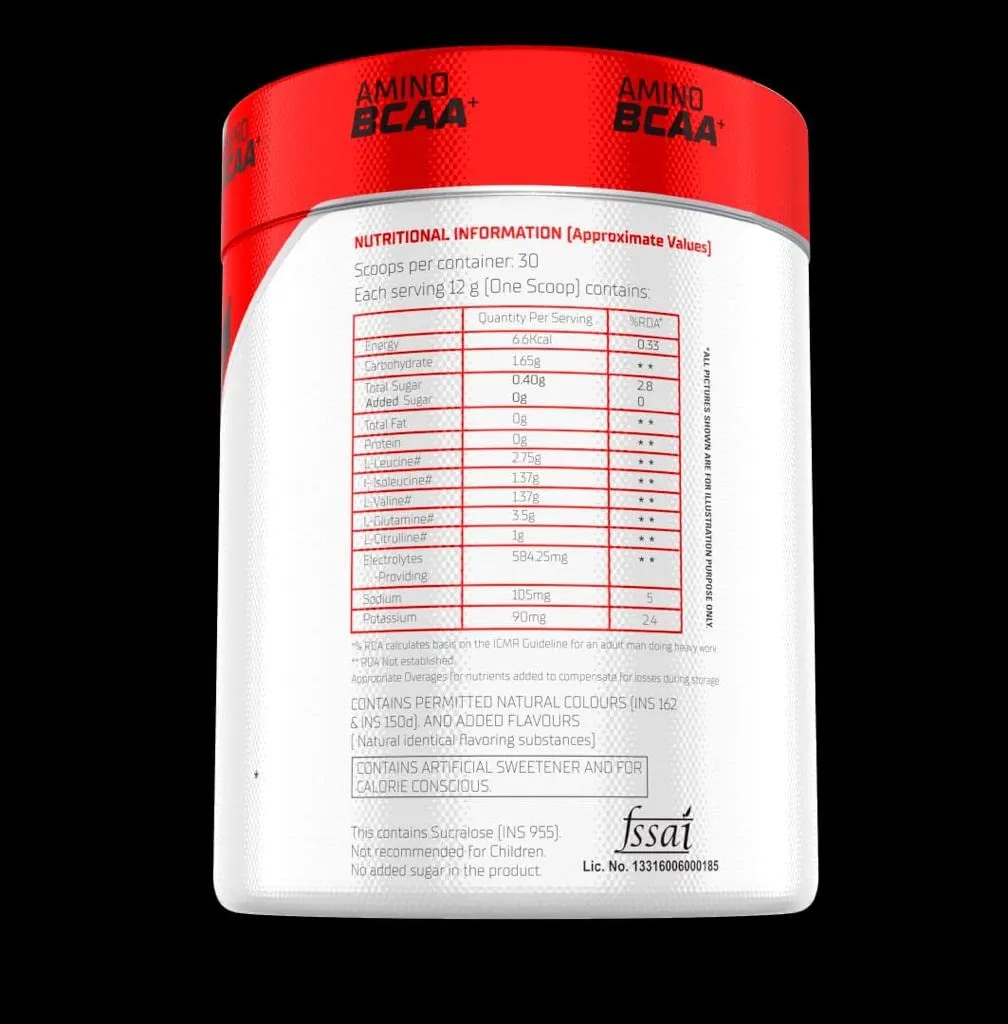 Muscle Science Amino BCAA Intra Workout/Post Workout, 5.5 Gm Micronized Vegan BCAA, 3.5 Gm Glutamine, 1Gm Citrulline & 585 mg Electrolytes, Muscle Recovery & Growth | FREE STEEL SHAKER (MOJITO MARGARITA)