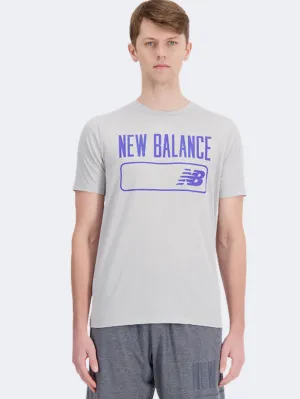 New Balance Tenacity Heathertech Men Performance T-Shirt Athletic Grey