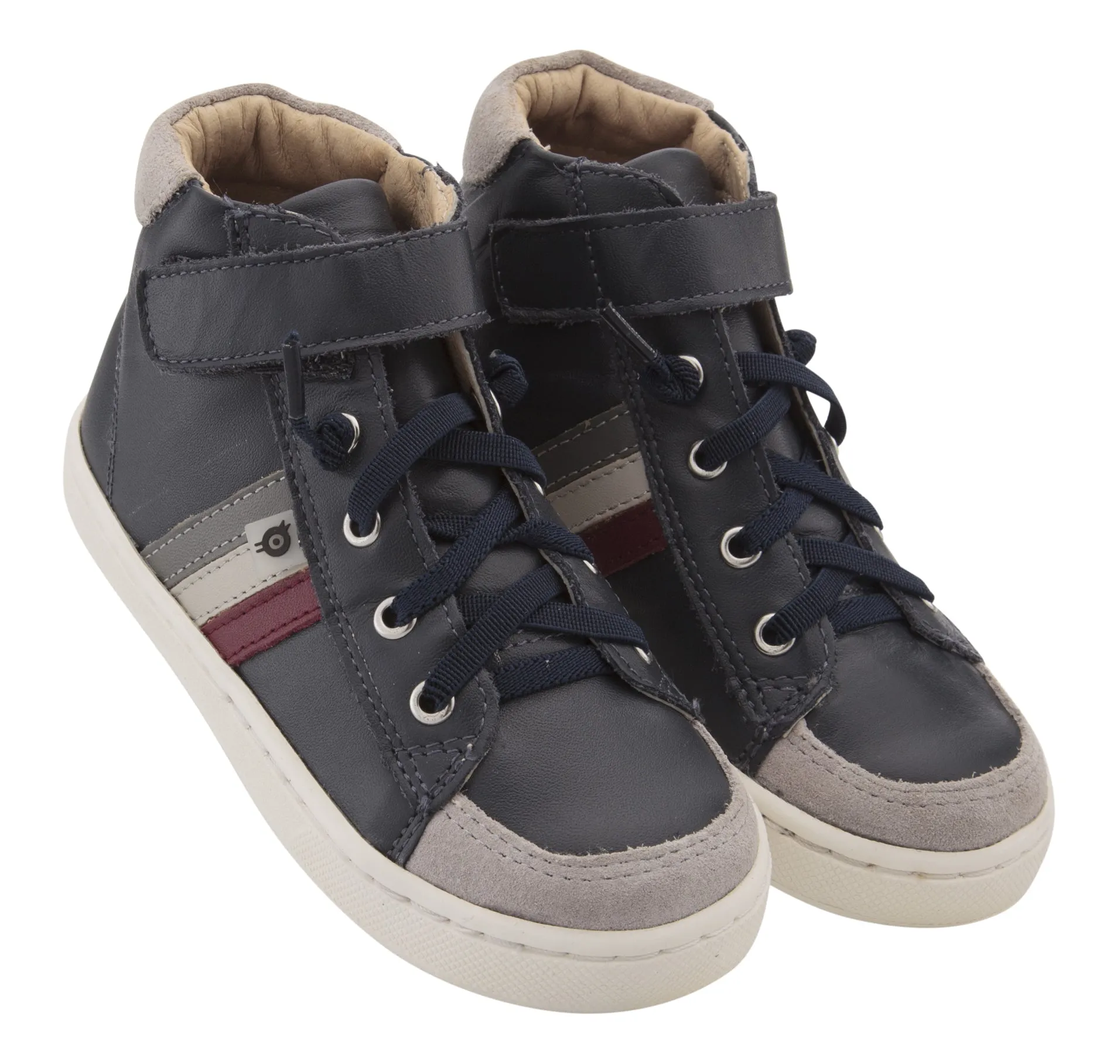 Old Soles Boy's & Girl's  Glambo High Top Leather Sneakers - Navy/Burgundy/Gris/Grey