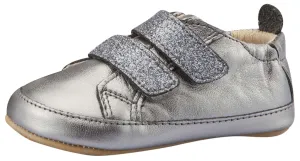 Old Soles Boy's and Girl's Bambini Glam Flexible Rubber First Walker Sneakers, Rich Silver