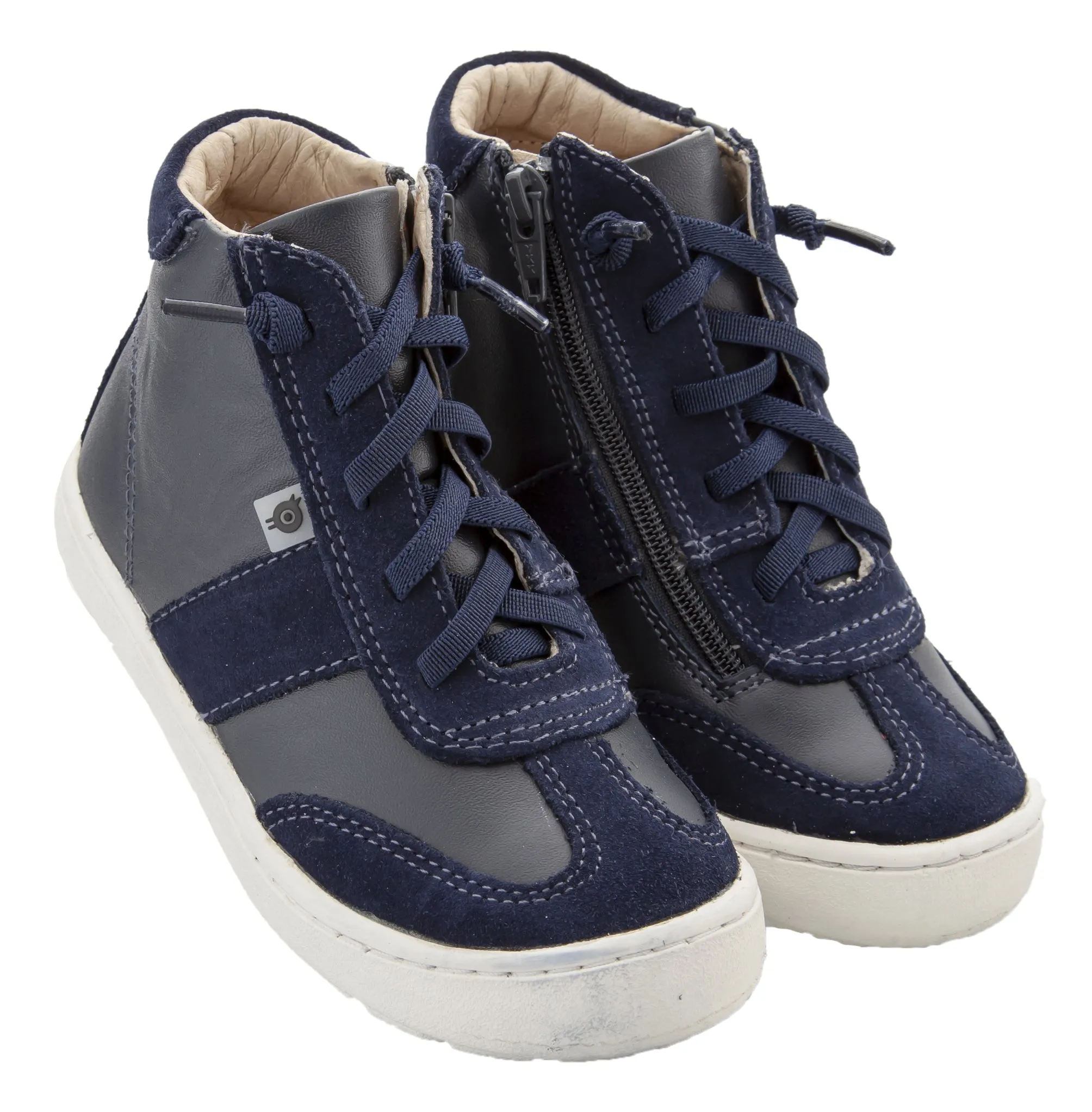 Old Soles Girl's & Boy's 9001 Travel High Top Leather Sneakers - Navy/Navy Suede