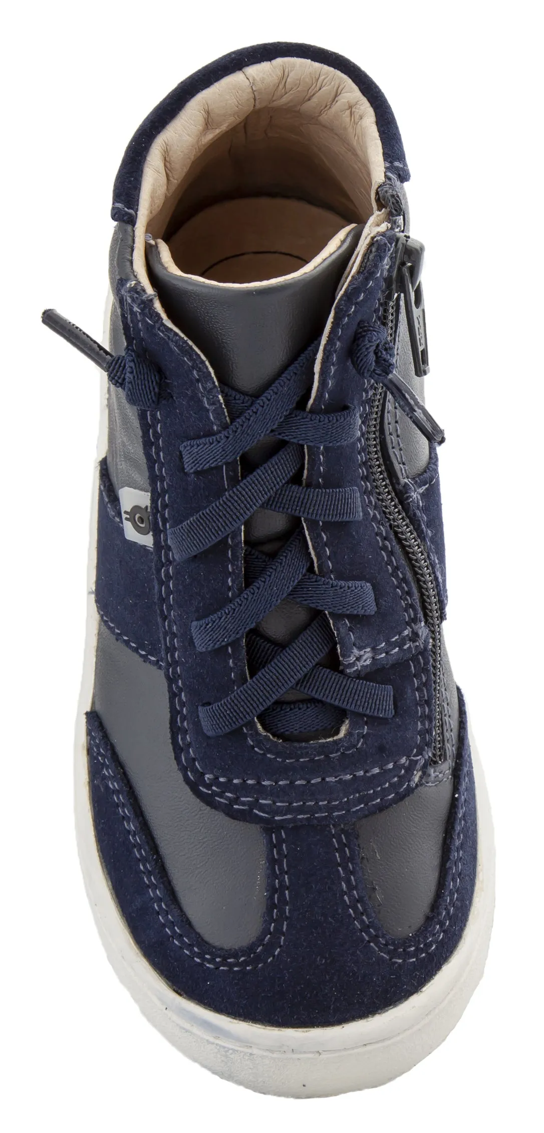 Old Soles Girl's & Boy's 9001 Travel High Top Leather Sneakers - Navy/Navy Suede