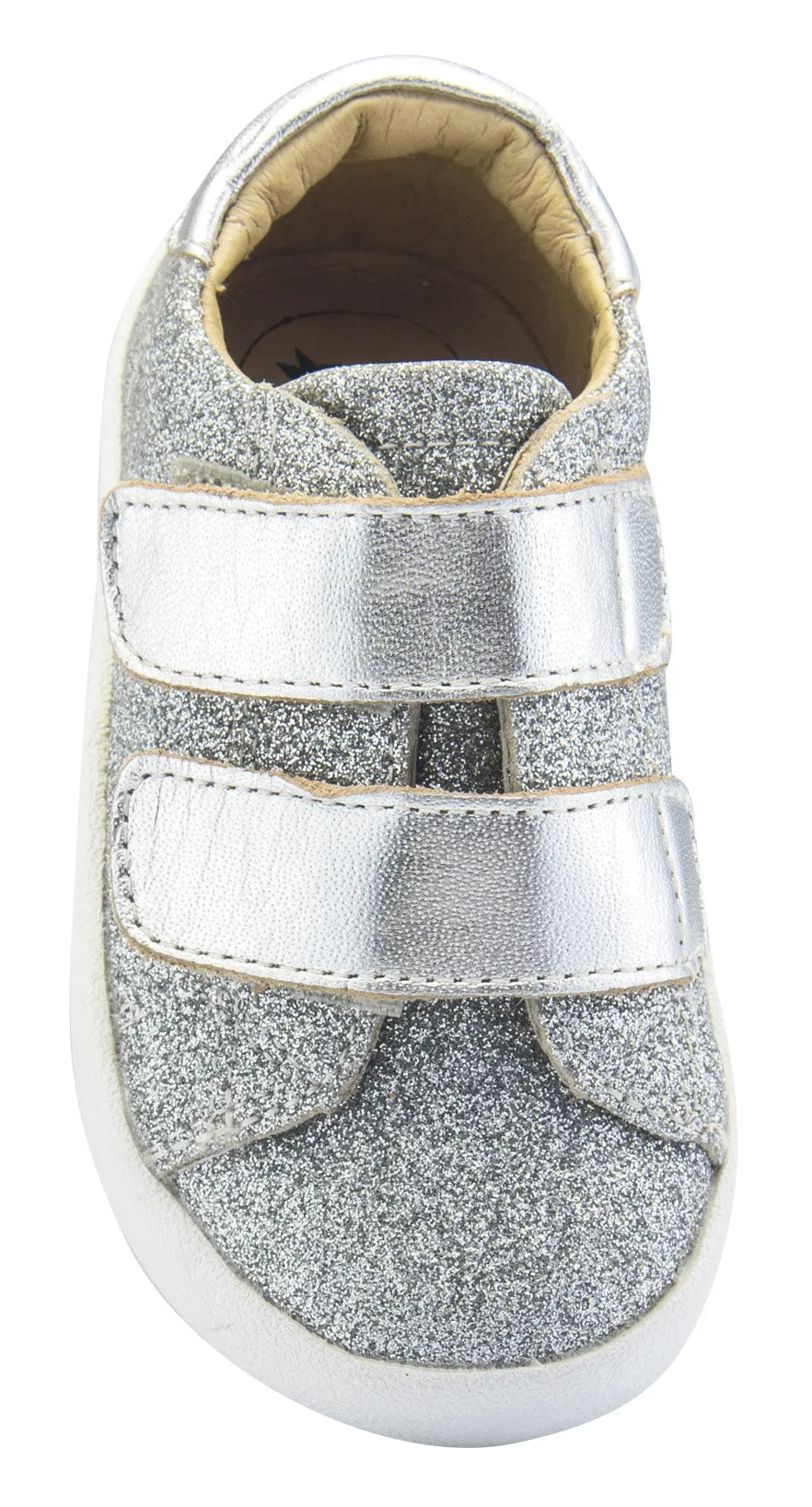 Old Soles Girl's and Boy's Glam Toddy Hook and Loop Closure Sneaker Shoes, Glam Argent/Silver