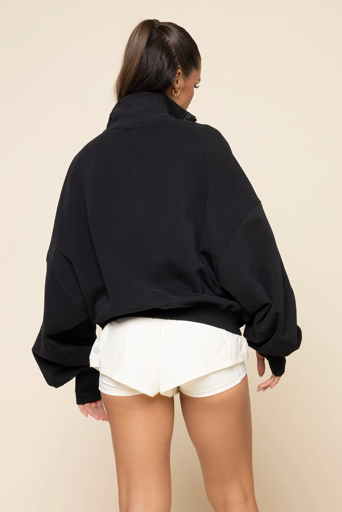 Ooey Gooey Half Zip Sweater - Black