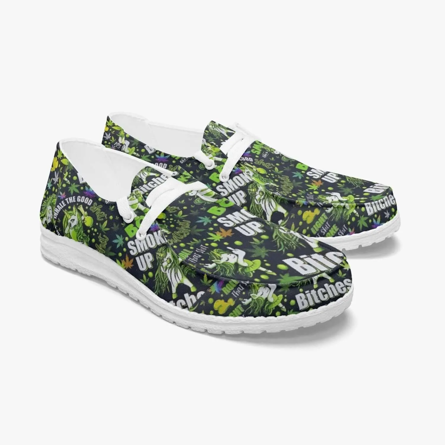 Original Design Cannabis High Maintenance Unicorn Canvas Light Weight Shoes