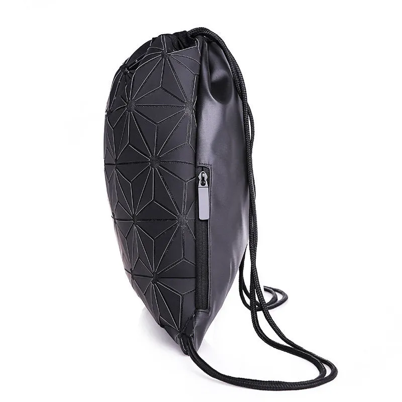 Outdoor All-matching Men And Women Drawstring Bag Geometric Luminous