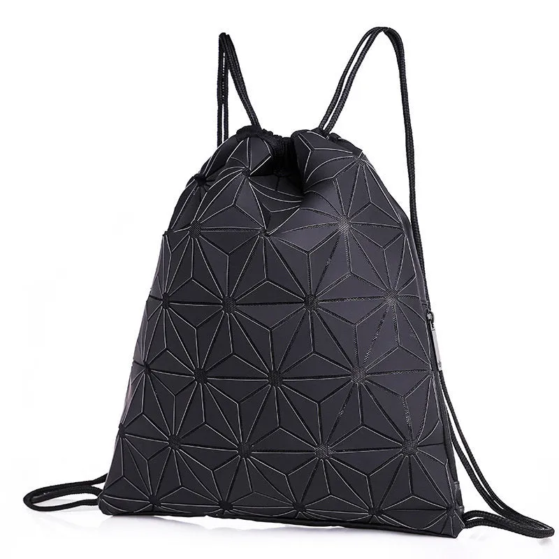 Outdoor All-matching Men And Women Drawstring Bag Geometric Luminous