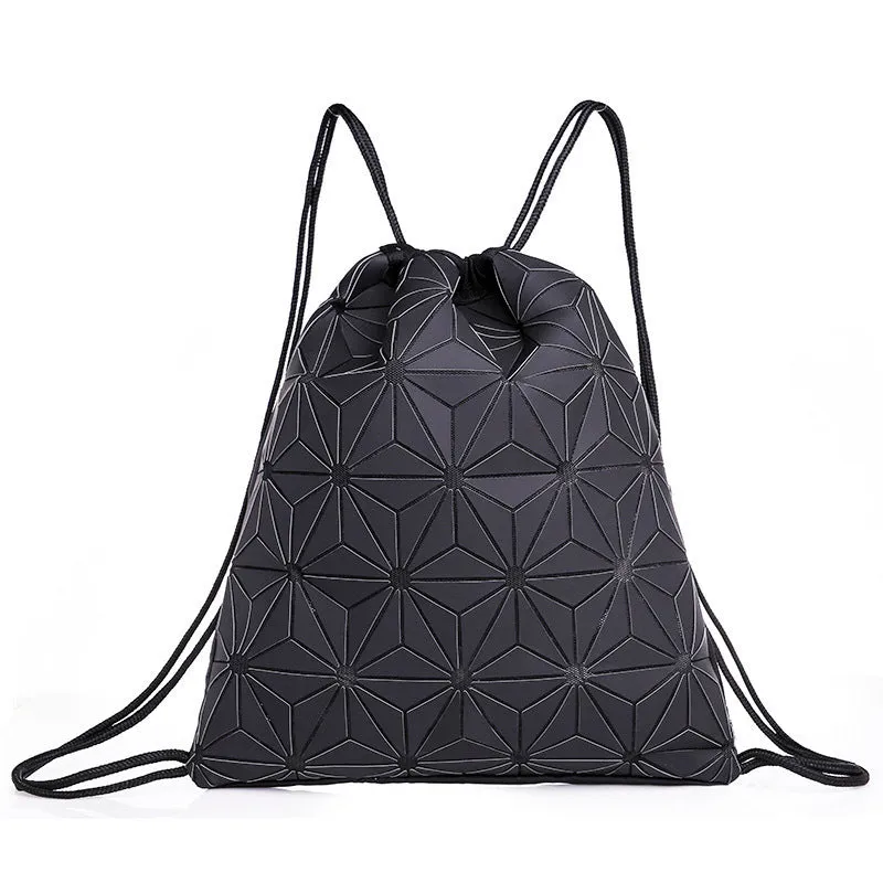 Outdoor All-matching Men And Women Drawstring Bag Geometric Luminous