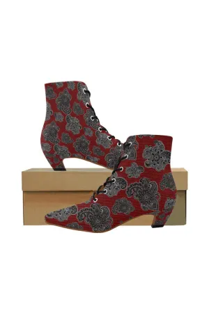 Paisley Power Women's Pointed Toe Low Heel Booties