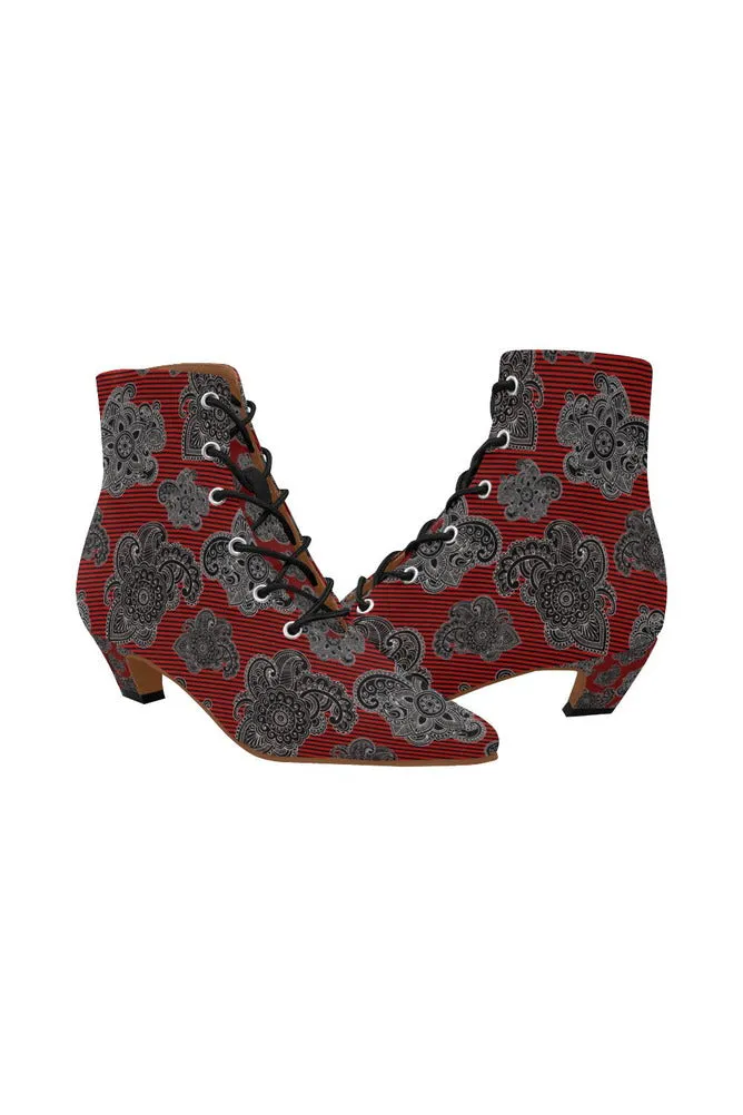 Paisley Power Women's Pointed Toe Low Heel Booties