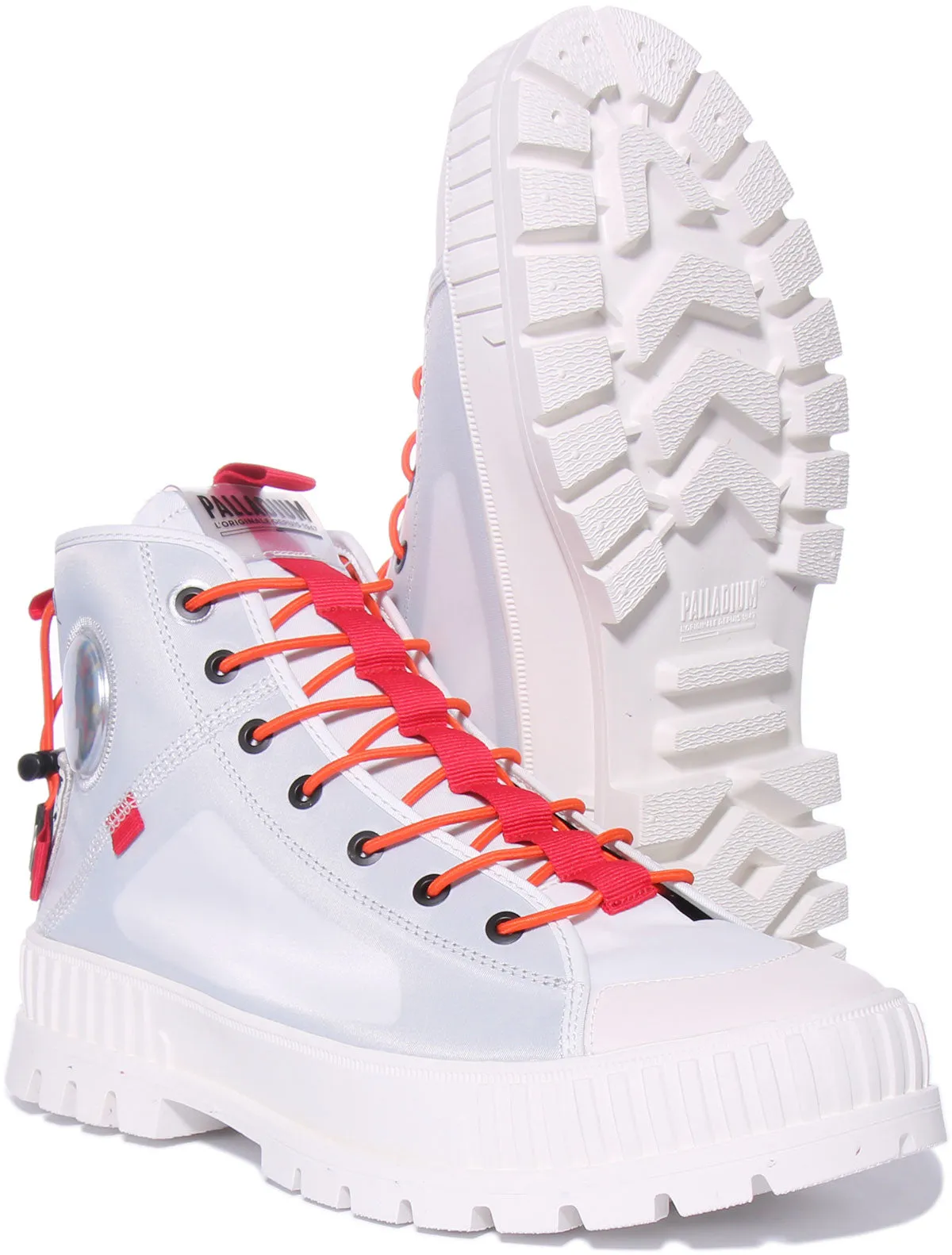 Palladium Pallashock Mid In White For Unisex