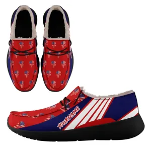 Personalized Flag Sneakers, Custom Patriotic Fur Lining Loafer Shoes, Best Gift for Vateran.FN042-24020295-7b