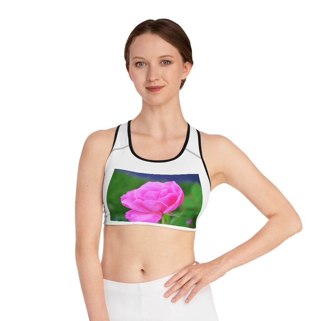 Pink Flower Sports Bra (AOP)