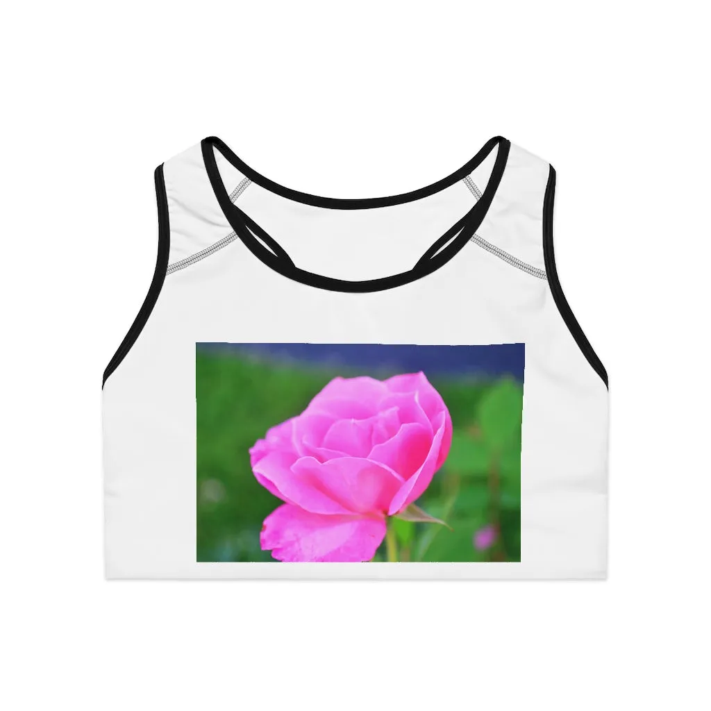 Pink Flower Sports Bra (AOP)