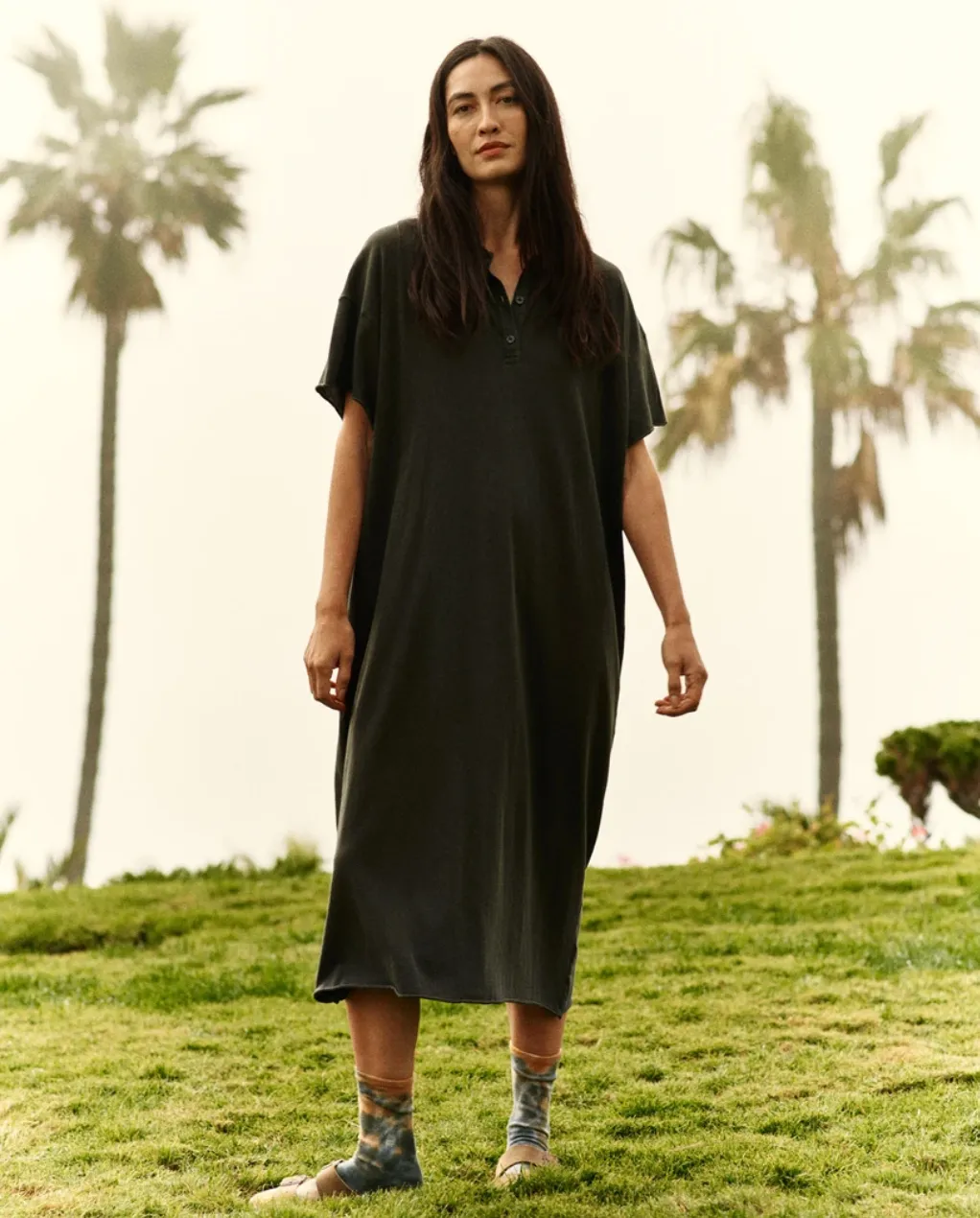 Polo Dress, Washed Black