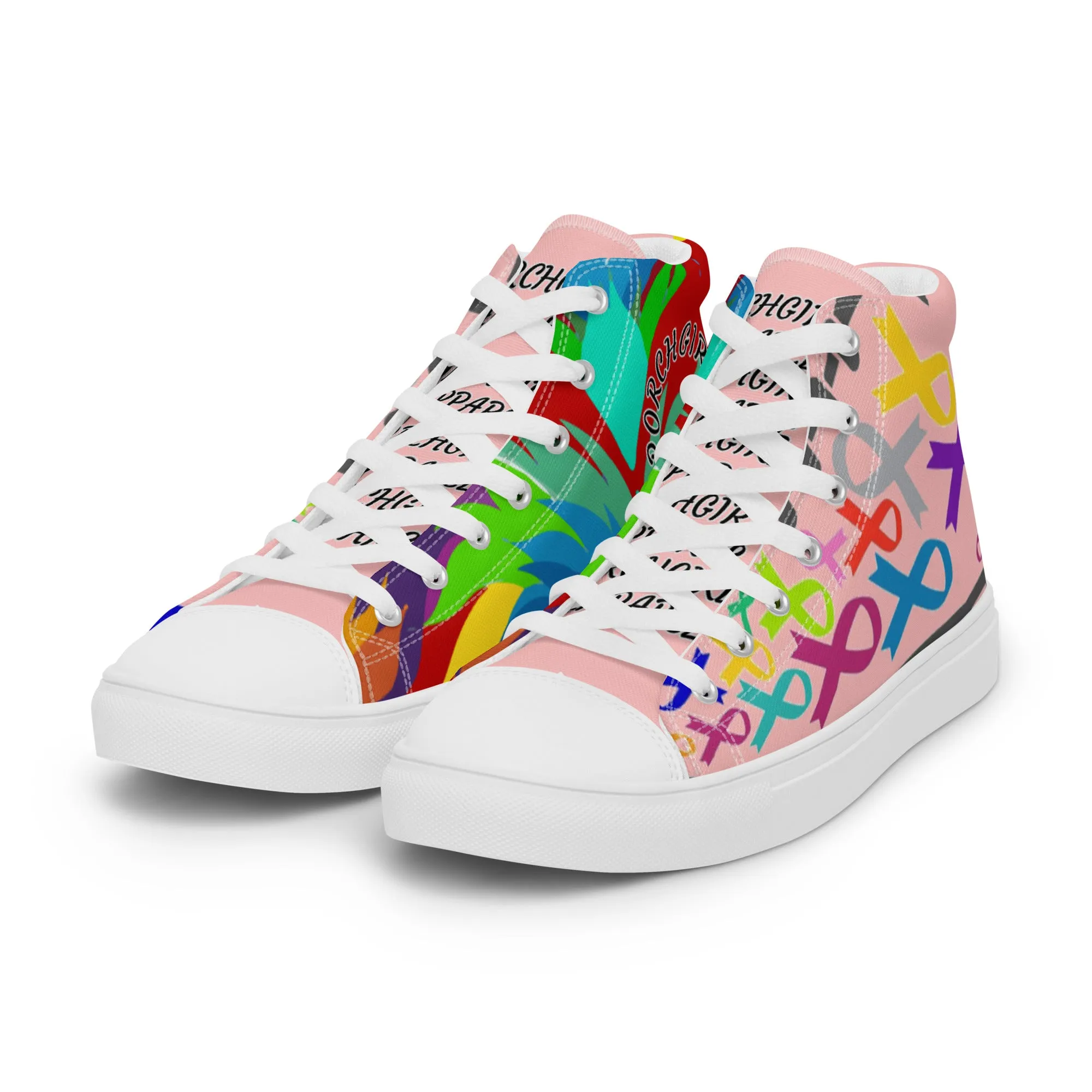 PORCHGIRLZ Breast Cancer Awareness Women’s high top canvas shoes