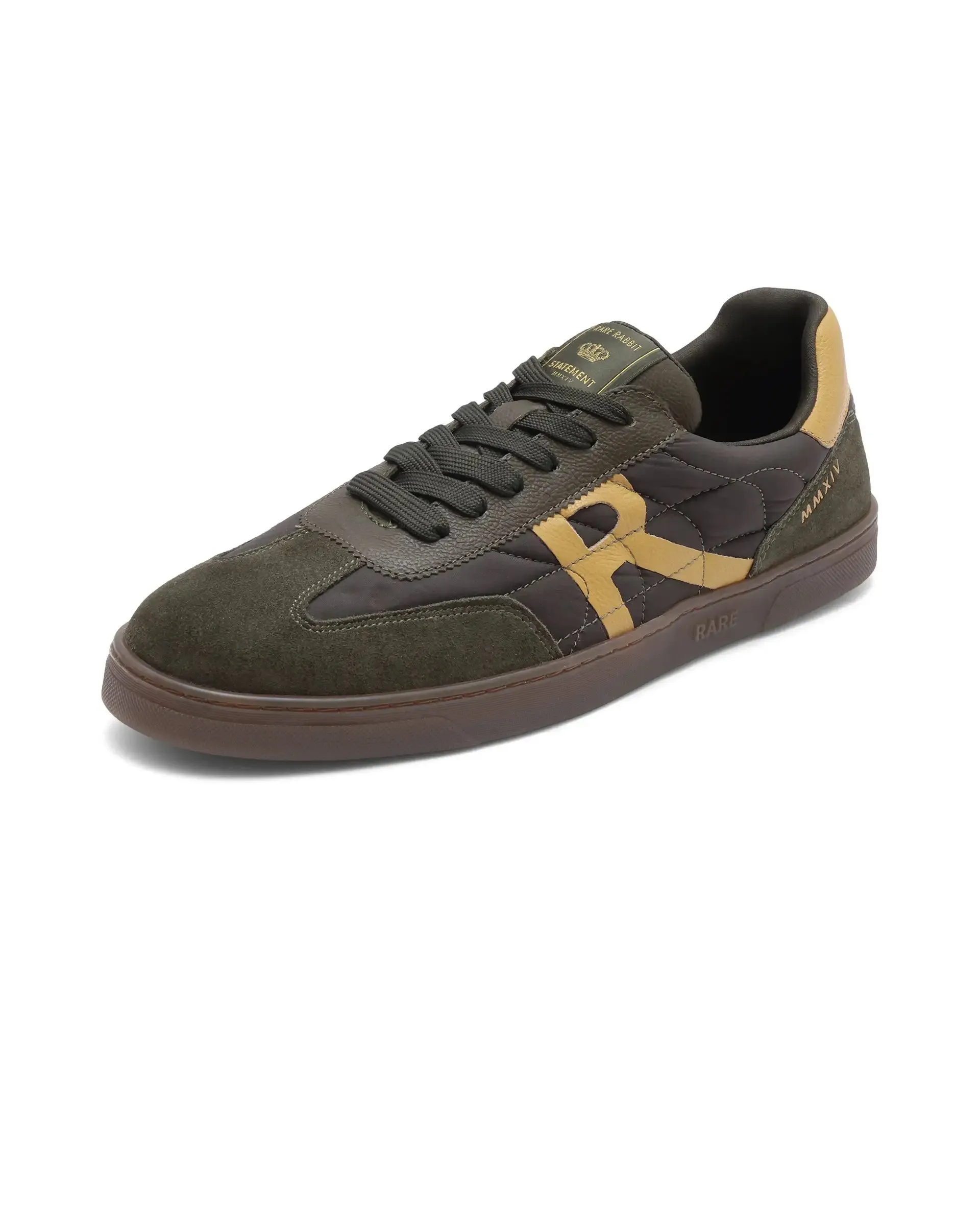 Rare Rabbit Men Atlas Olive Lace-Up Shoes