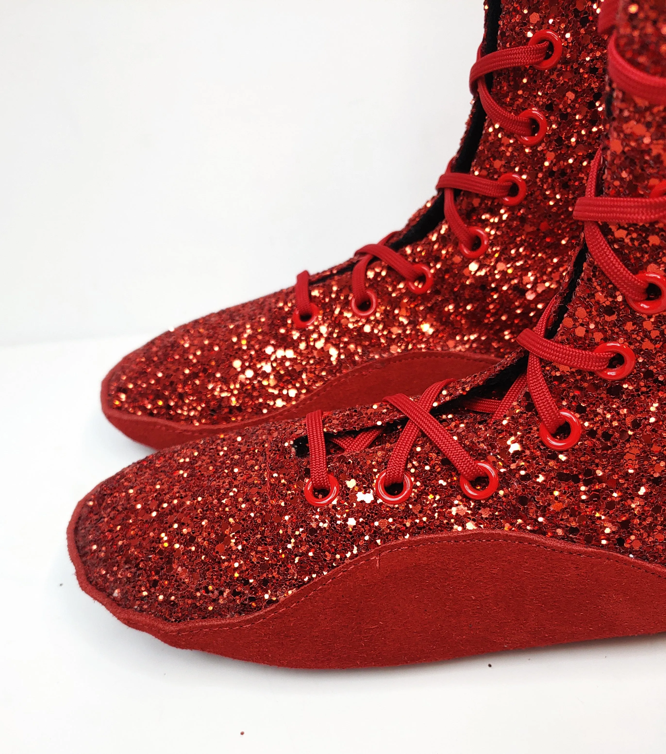 Red Glitter Tightrope Boots