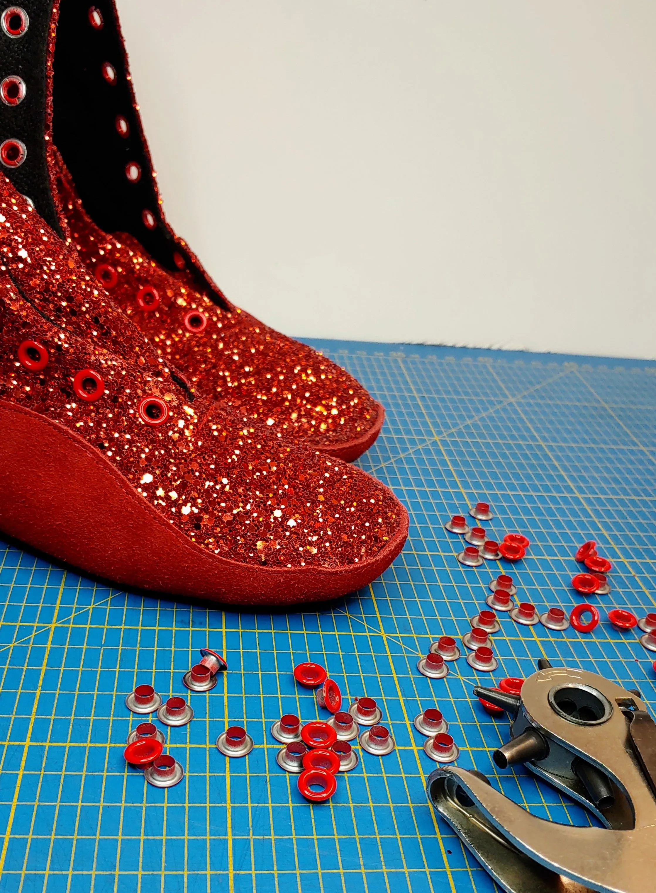 Red Glitter Tightrope Boots