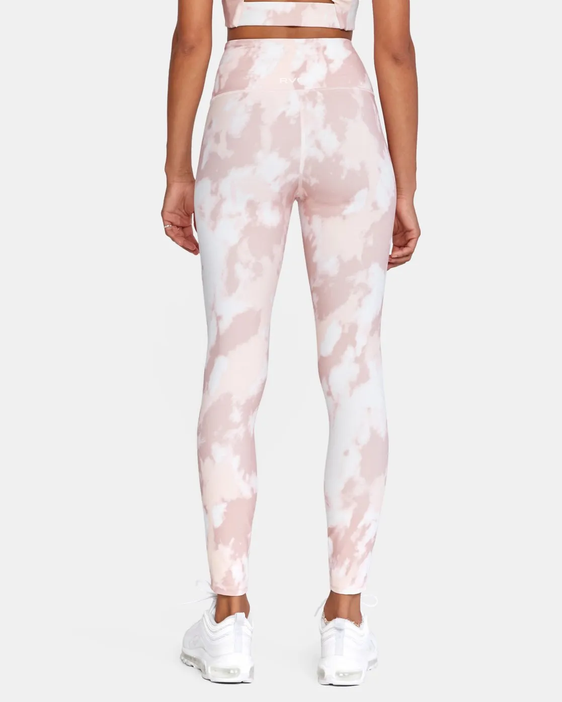 RVCA VA ESSENTIAL SPORT LEGGINGS MAUVE TIE DYE