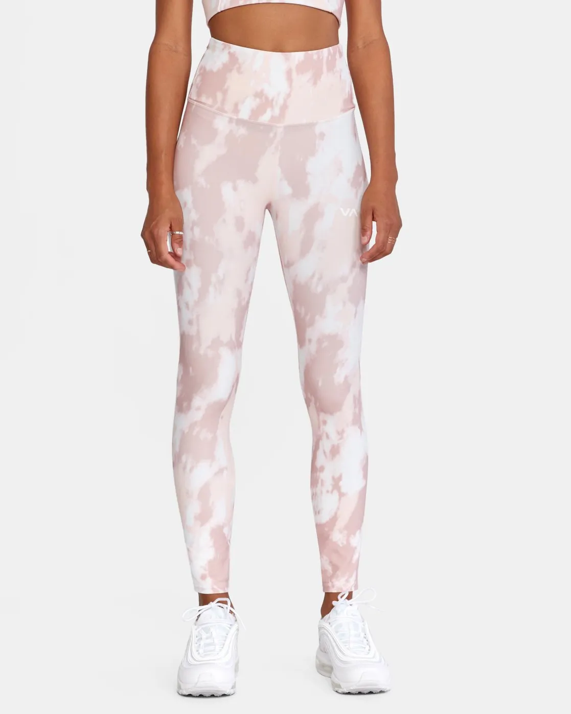 RVCA VA ESSENTIAL SPORT LEGGINGS MAUVE TIE DYE