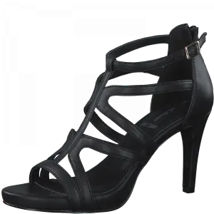 S Oliver 28306-38 Black Heeled Gladiator Sandals