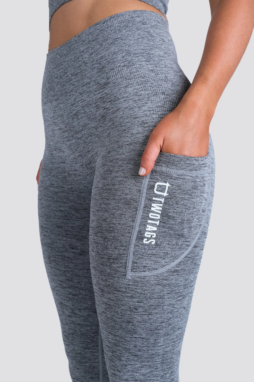 Seamless Movement Highwaisted Leggings - Charcoal Marl