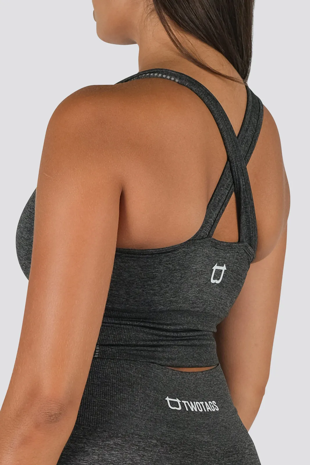 Seamless Power Sports Bra - Grey Marl