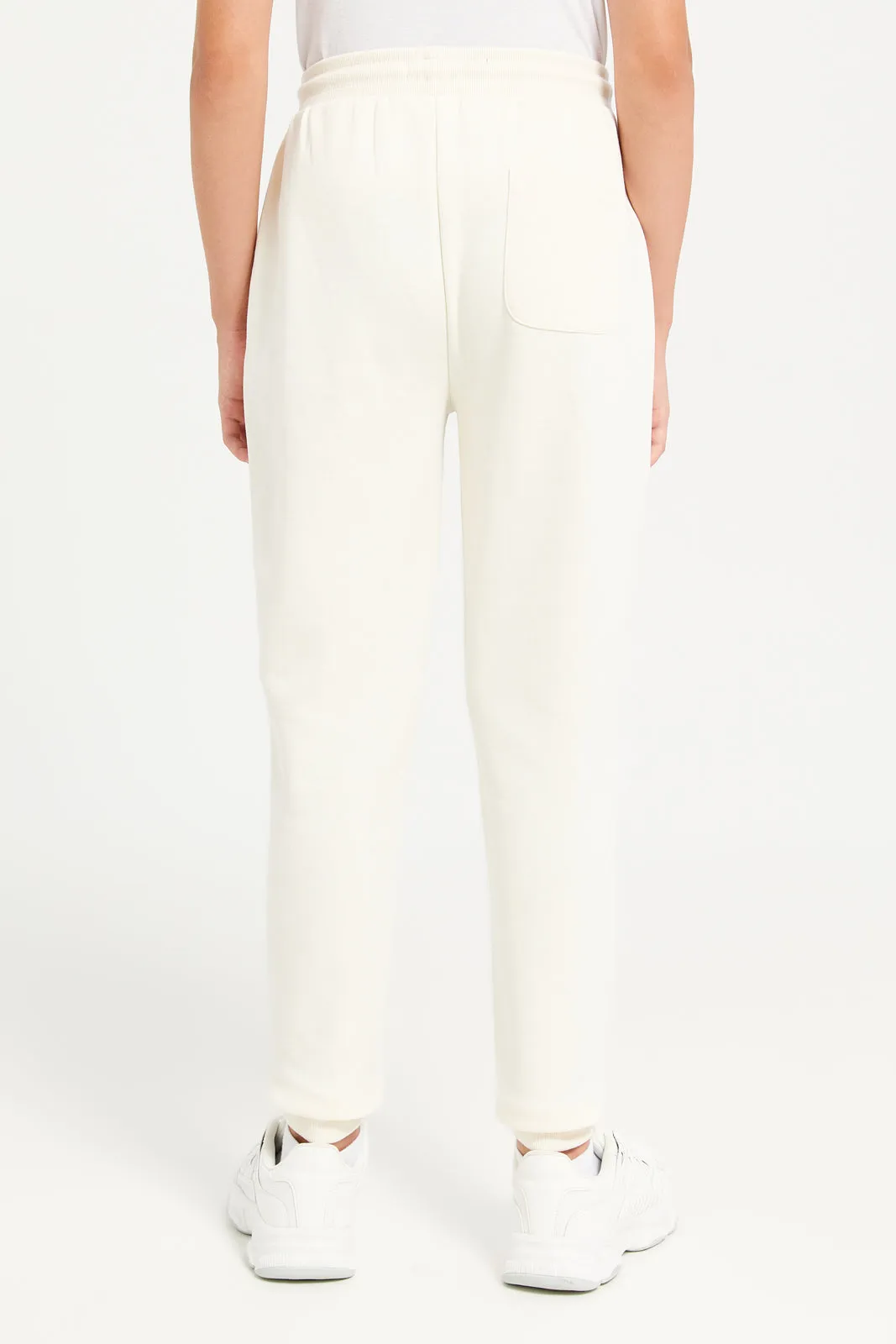 Senior Boys Ivory Plain Lounge Active Pants