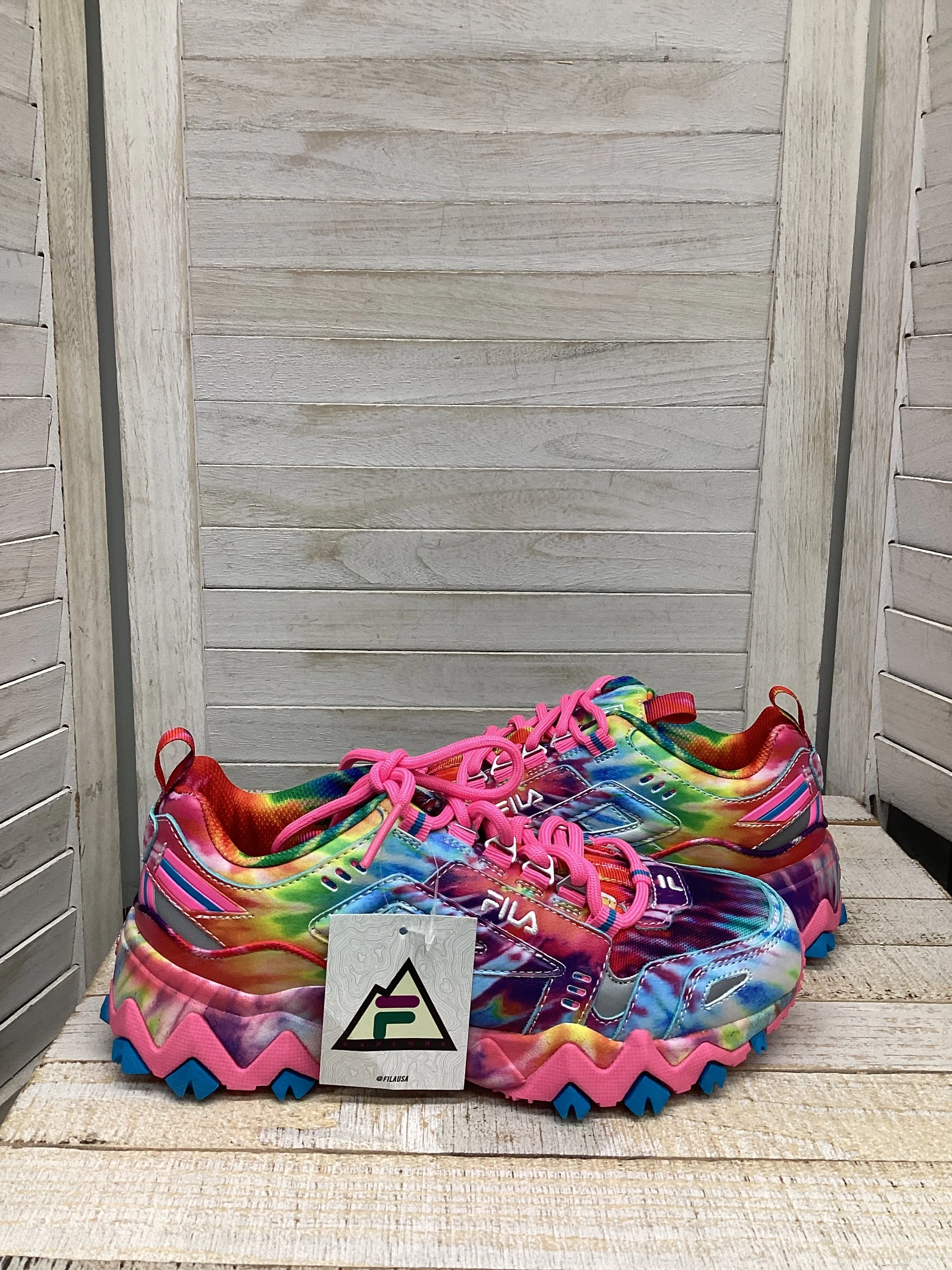 Shoes Athletic By Fila In Tie Dye Print, Size: 7.5