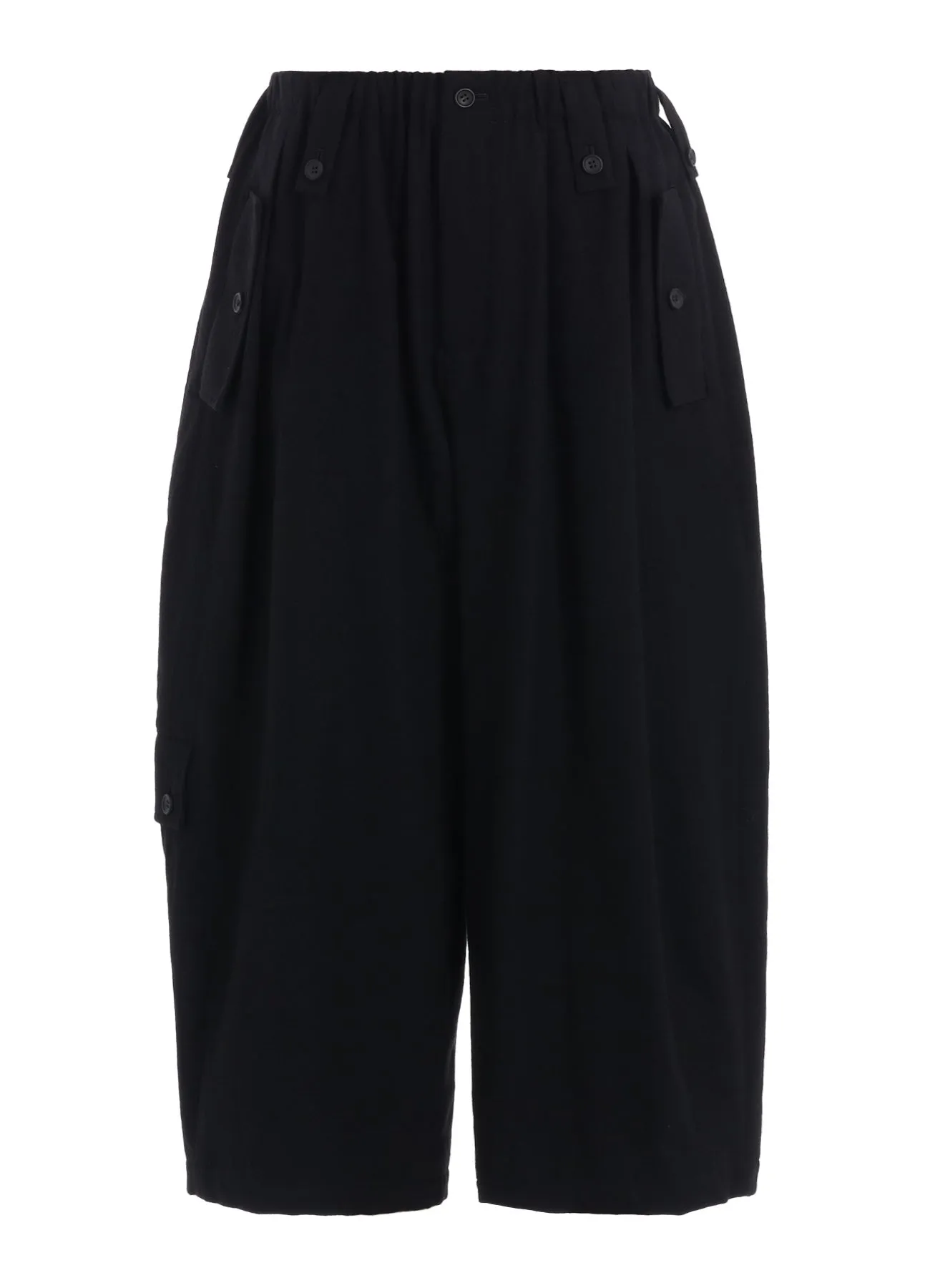 SHRINK WOOL GABARDINE POCKET DETAIL WIDE PANTS