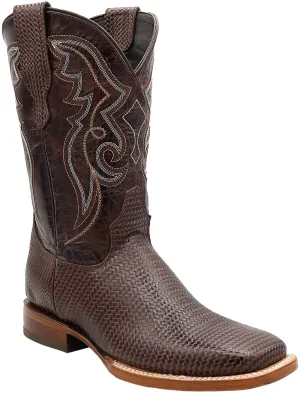 Silverton Arkansas Genuine Leather Wide Square Toe Boots (Brown)