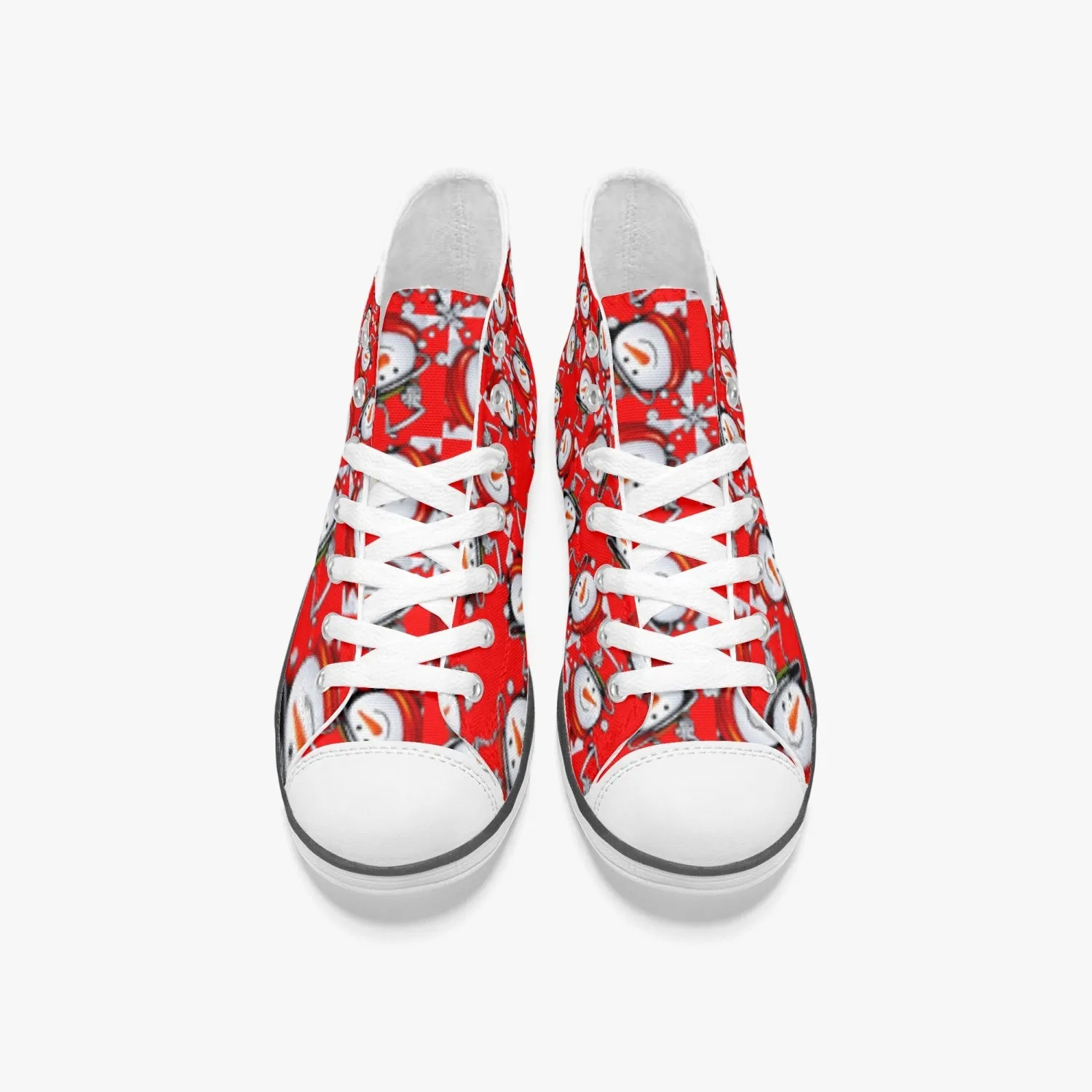 Snow Man's Delight Kid's Light High-Top Canvas Christmas Shoes