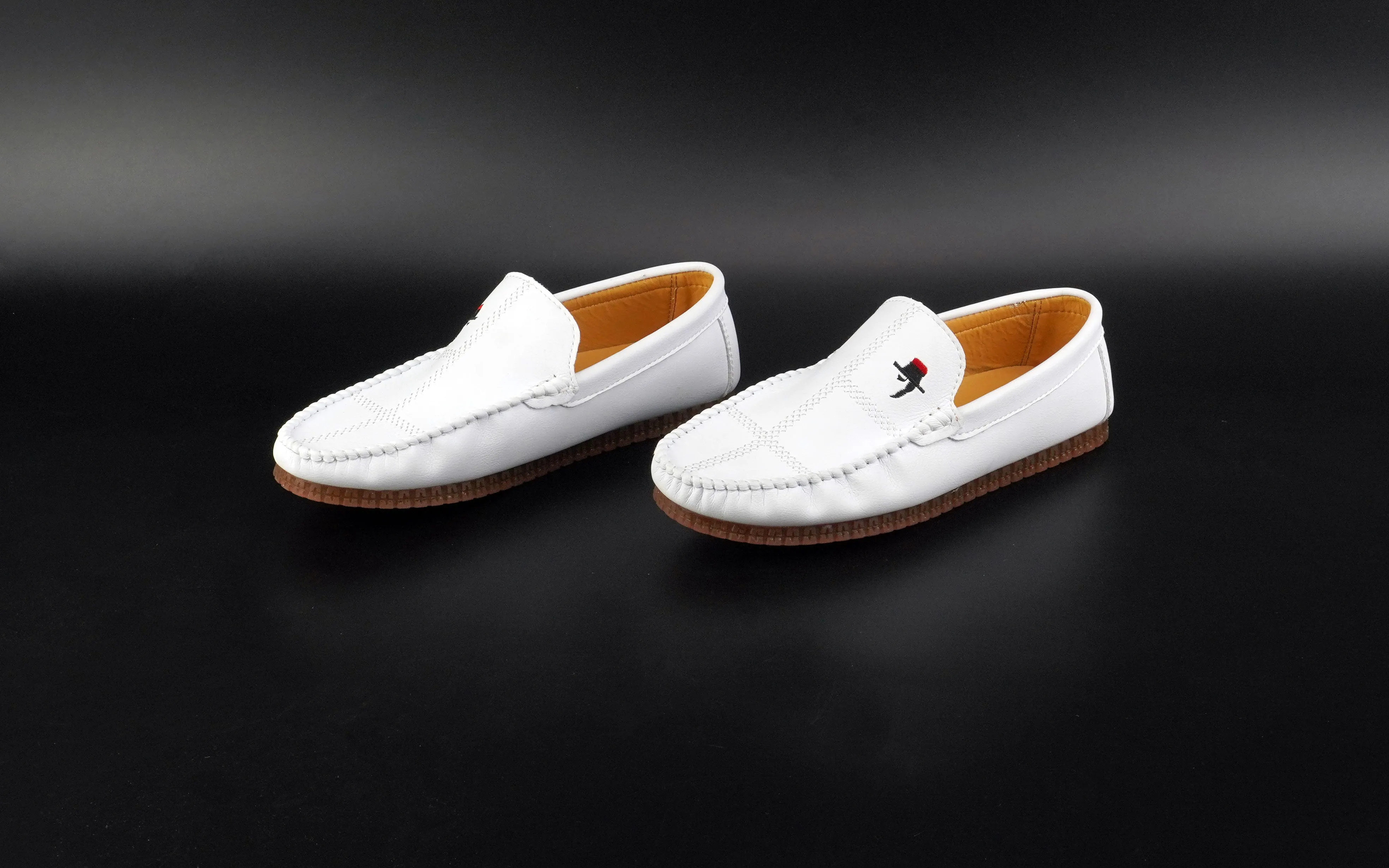 Solid White Classy loafers for men