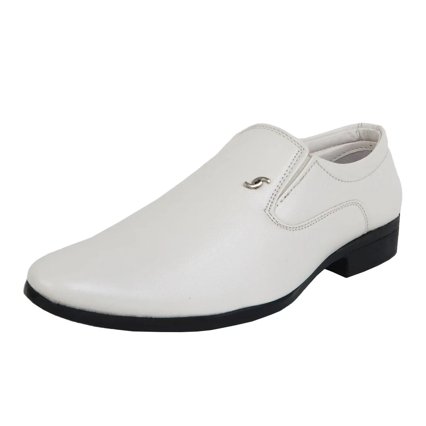 Somugi White Slip on formal Shoes for Men made by Artificial Leather