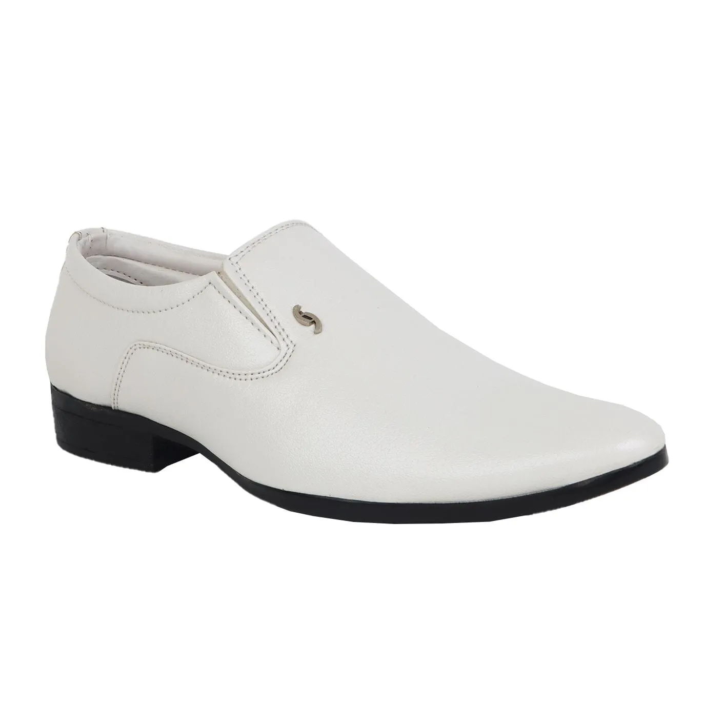 Somugi White Slip on formal Shoes for Men made by Artificial Leather