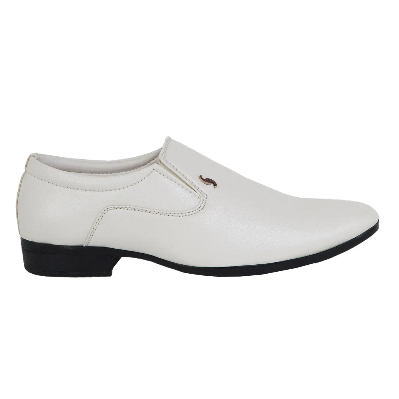 Somugi White Slip on formal Shoes for Men made by Artificial Leather