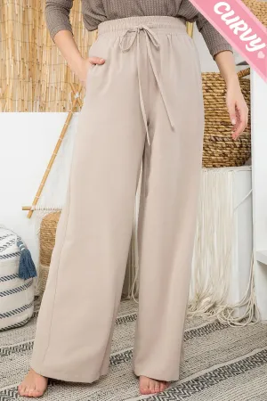 Take Me Away Wide Leg Pants - Beige *Regular & Curvy*