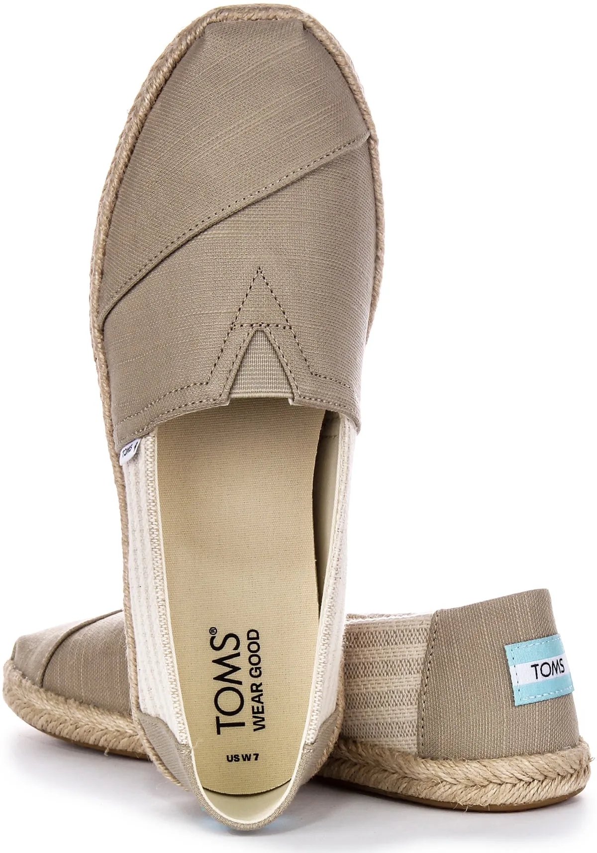 Toms Alpargata Rope Strip In Beige For Women