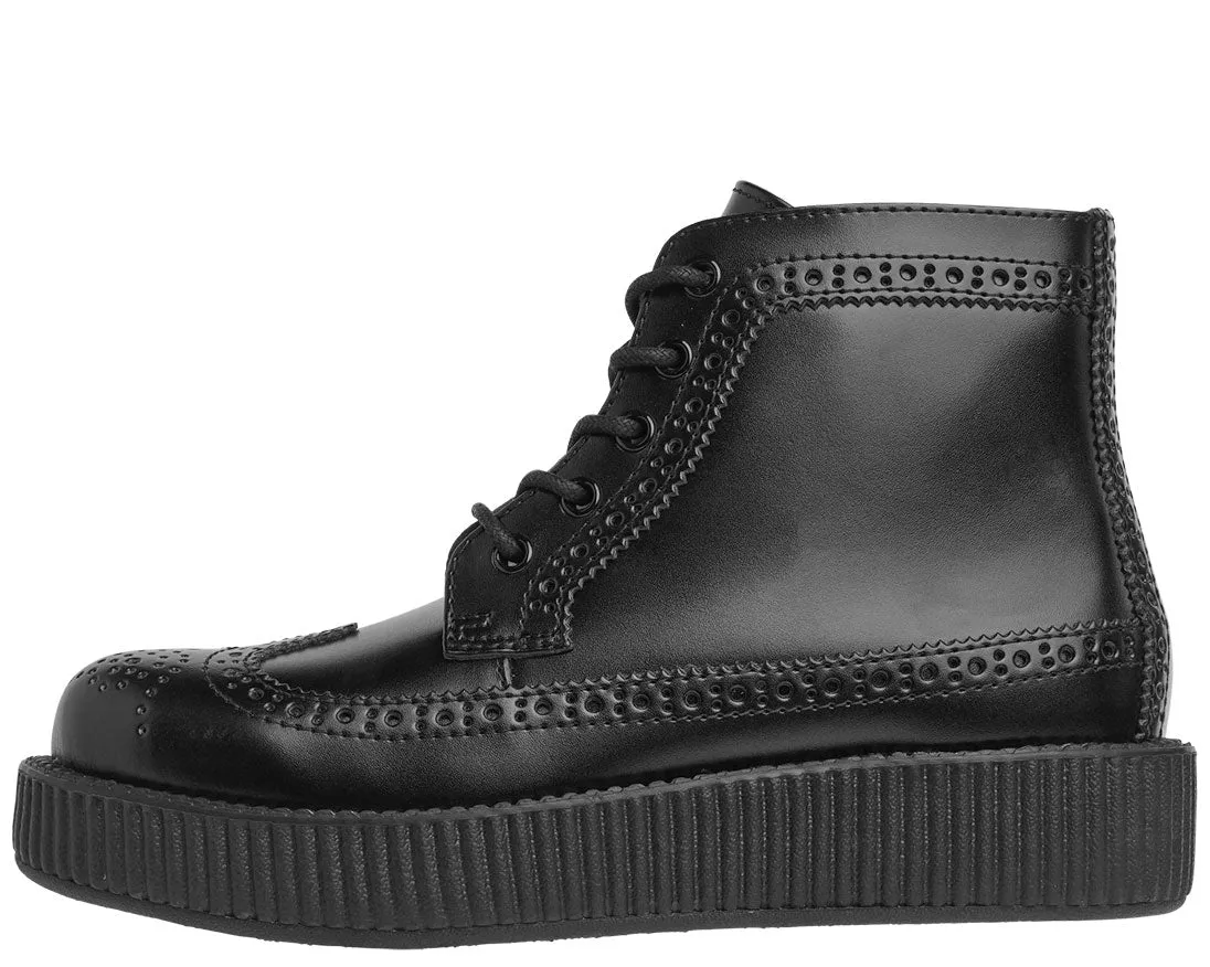 T.U.K BLACK BROGUE WINGTIP VIVA LOW CREEPER BOOT